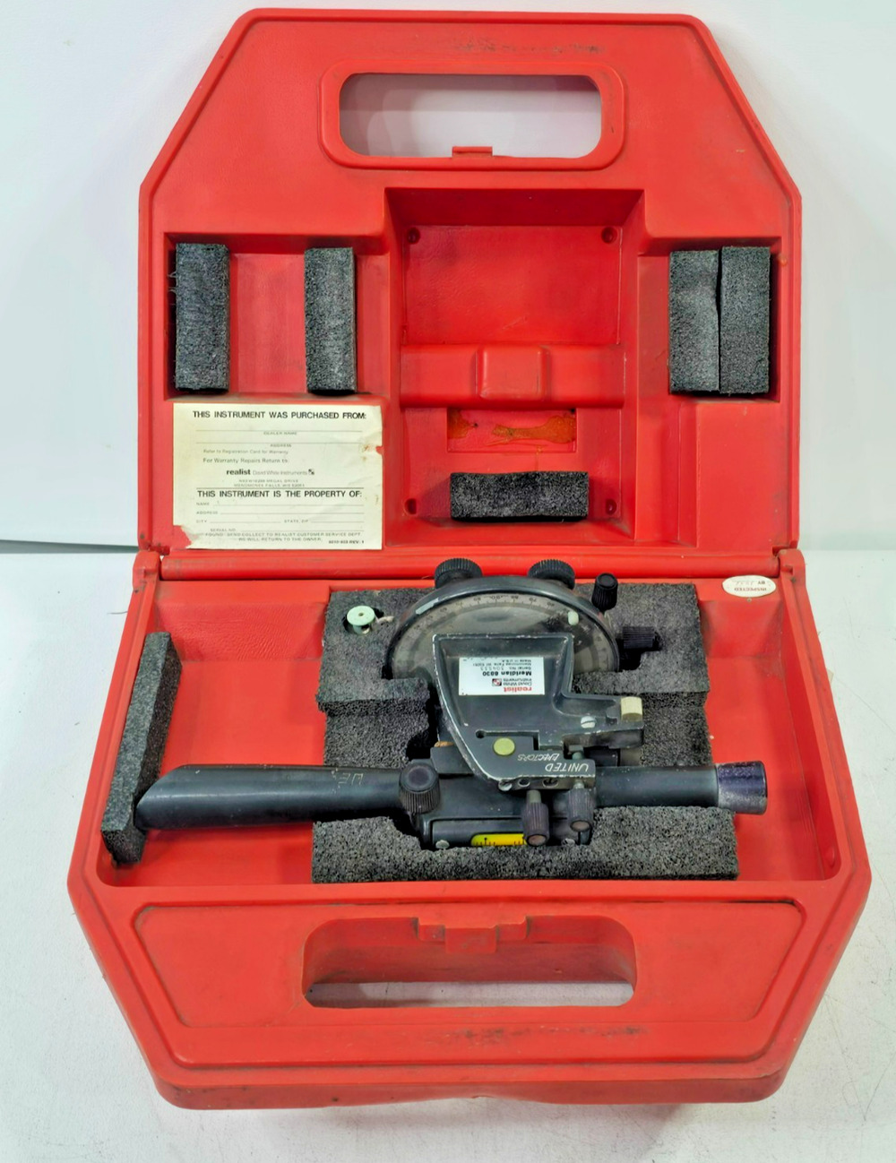 Vintage David White Realist Meridian 8830 Level Transit w Case AS IS